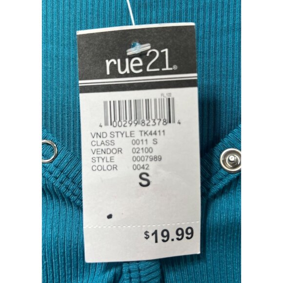 Rue 21 - Women's Casual Long Sleeve Button Down T-Shirt - Blue - Small - Picture 8 of 13